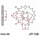Звезда передняя JT JTF1129.14