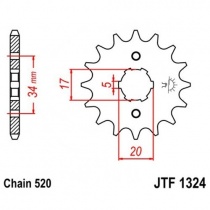 Звезда передняя JT JTF1324.14