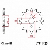 Звезда передняя JT JTF1425.14