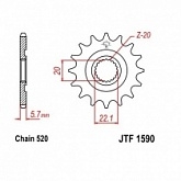 Звезда передняя JT JTF1590.14SC