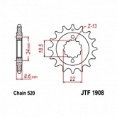 Звезда передняя JT JTF1908.15