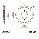 Звезда передняя JT JTF280.13