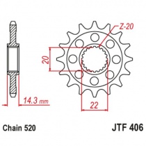 Звезда передняя JT JTF406.16