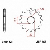 Звезда передняя JT JTF558.13