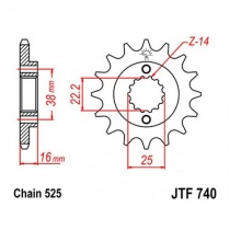 Звезда передняя JT JTF740.15