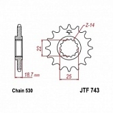 Звезда передняя JT JTF743.15