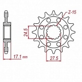 Звезда передняя JT JTF748.15RB