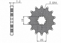 Звезда передняя Sunstar 22814