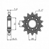 Звезда передняя Sunstar 42716