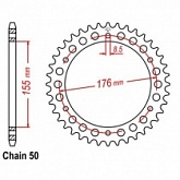 Звезда задняя CHT JTM2011.45