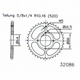 Звезда задняя Esjot 50-32086.28
