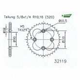 Звезда задняя Esjot 50-32119.29