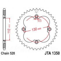 Звезда задняя JT JTA1350.38