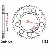Звезда задняя JT JTR1132.48
