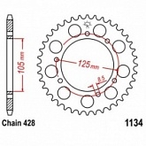 Звезда задняя JT JTR1134.56