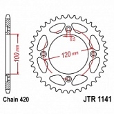 Звезда задняя JT JTR1141.50