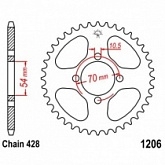 Звезда задняя JT JTR1206.42