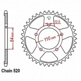 Звезда задняя JT JTR1225.41