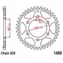 Звезда задняя JT JTR1489.40