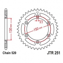 Звезда задняя JT JTR251.50SC
