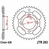 Звезда задняя JT JTR263.40