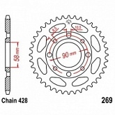 Звезда задняя JT JTR269.46