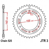 Звезда задняя JT JTR3.41