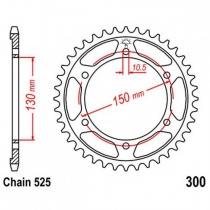 Звезда задняя JT JTR300.42