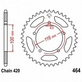 Звезда задняя JT JTR464.50