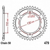 Звезда задняя JT JTR479.44