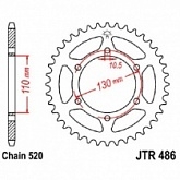 Звезда задняя JT JTR486.45