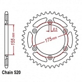Звезда задняя JT JTR510.46