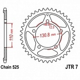 Звезда задняя JT JTR7.44