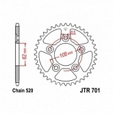 Звезда задняя JT JTR701.38