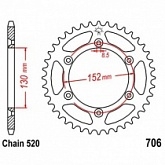 Звезда задняя JT JTR706.48