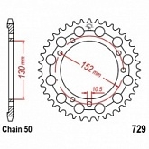 Звезда задняя JT JTR729.46