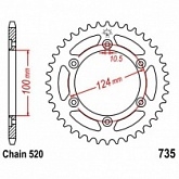Звезда задняя JT JTR735.48
