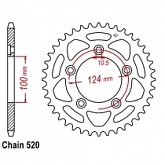 Звезда задняя JT JTR746.48