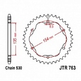 Звезда задняя JT JTR763.40