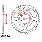 Звезда задняя JT JTR802.41
