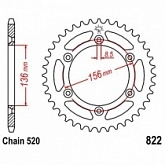 Звезда задняя JT JTR822.52