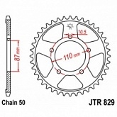 Звезда задняя JT JTR829.47 Black