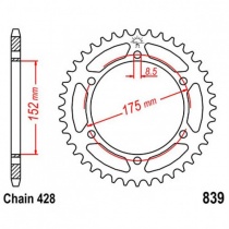 Звезда задняя JT JTR839.53