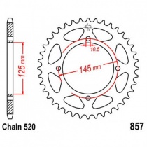 Звезда задняя JT JTR857.45