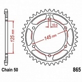 Звезда задняя JT JTR865.46