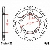 Звезда задняя JT JTR894.48