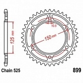 Звезда задняя JT JTR899.42