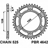 Звезда задняя PBR 4642.38 C45T