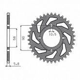 Звезда задняя Sunstar 1-3079-45