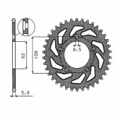 Звезда задняя Sunstar 1-3100-39